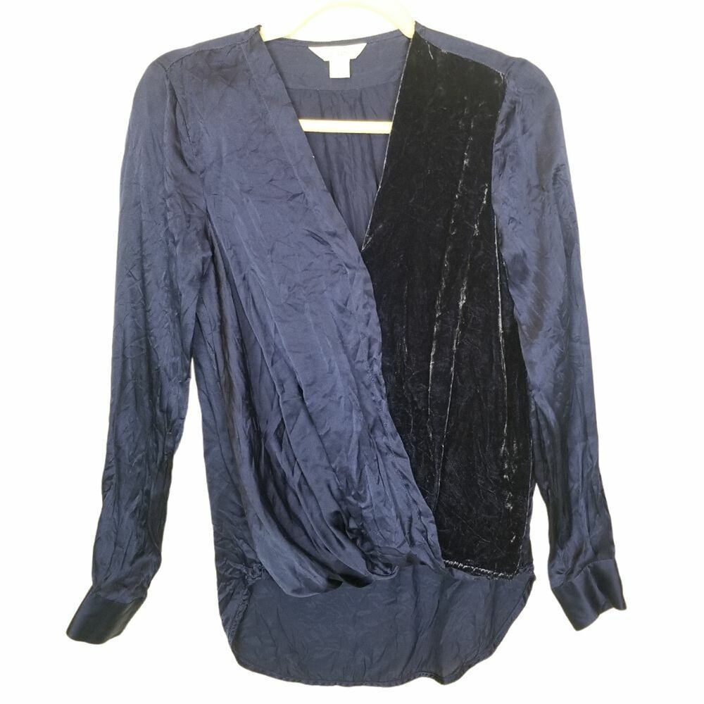 Sundance Womens Blended Paths Silk Velvet Blouse Sz XS Quiet Luxury Whimsigoth